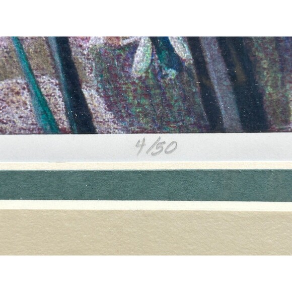 Vtg Fine Art Litho Print "Yucca Flowers" Signed By Mary Hansen Wolfe - Picture 3 of 10